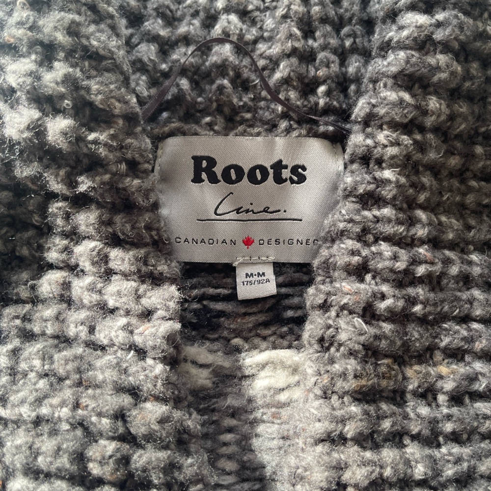 Roots Charcoal Textured Knit long cardigan